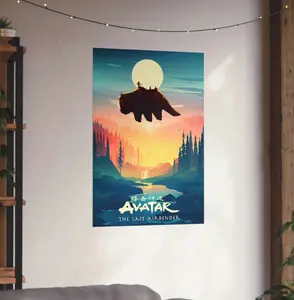 Avatar the Last Airbender Aang Poster, Bison Appa Yip Yip Fan Avatar Aang Poster, Anime Poster Decor, Bed Room, Game Room Wall Decoration