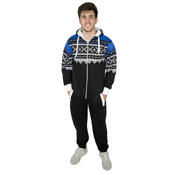 SKYLINEWEARS Men's Onesie Playsuit One Piece Non Footed Flag Printed  Jumpsuit