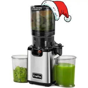 FRETTA Cold Press Juicer with 5.3" Feed Chute, Slow Masticating juicer for Vegetables and Fruits, Frozen Fruit Dessert,Fruit Sorbet, BPA Free,Easy to Clean,Perfect back To School & Gym! Blender Portable, juicer juicers machines