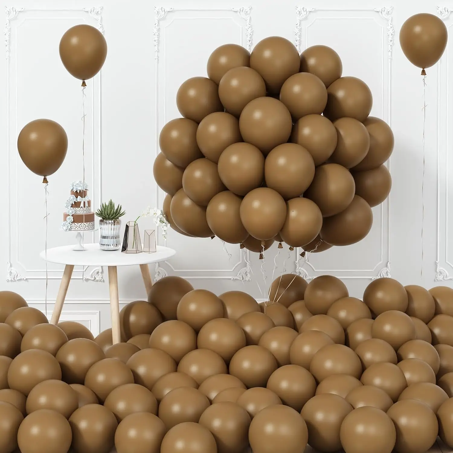 Brown Balloons, 100 Packs 5 Inch Dark Brown Latex Balloons, Retro Tan Brown Party Balloons for Boho Birthday  Shower Graduation Bear Theme Party Farm Theme Party Decoration