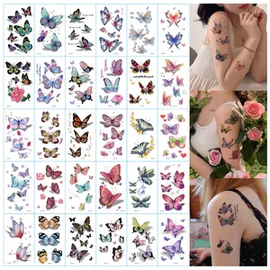 3D Butterfly Temporary Tattoos Stickers, 150 Pcs Colorful Butterfly Body Art Tattoos for Women 562