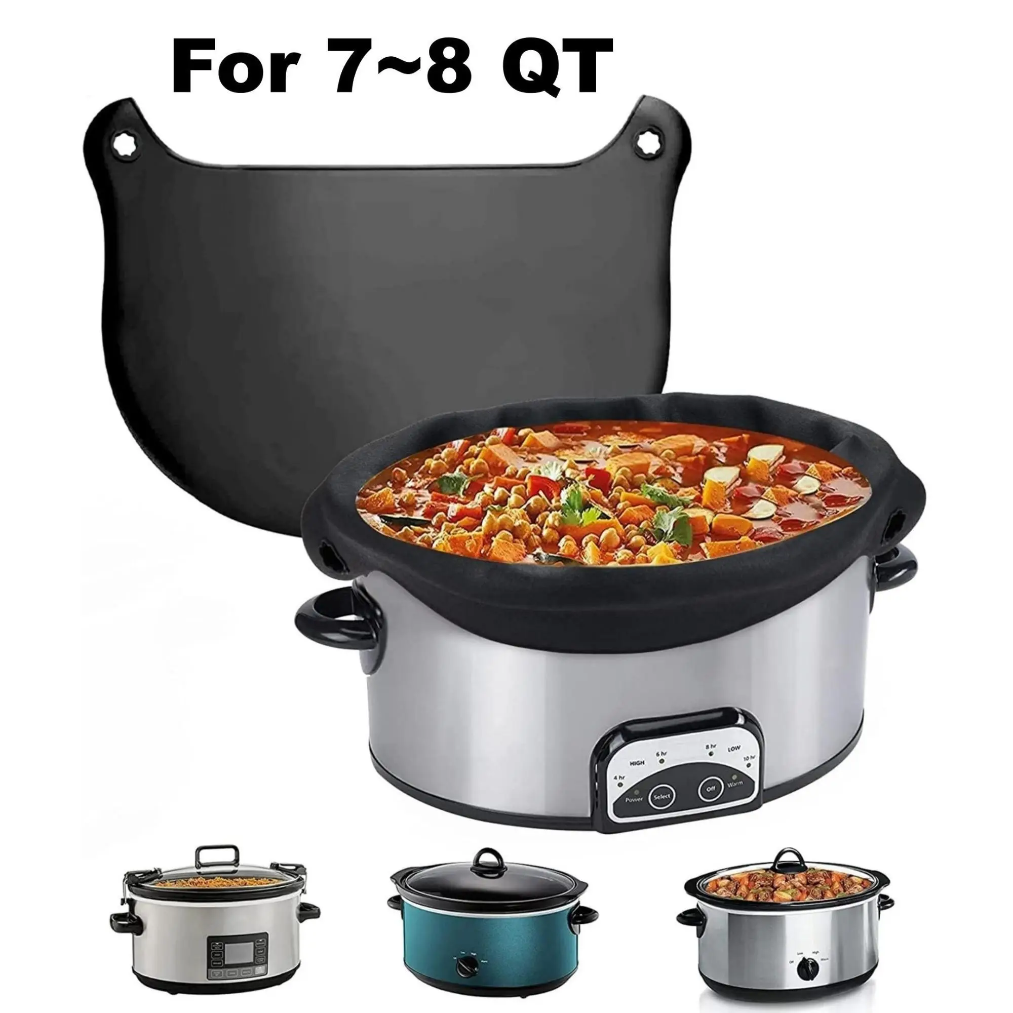 Silicone Slow Cooker Liner, Kitchen Appliances Accessories, Reusable Cooking Liner for 6-8 Quarts Slow Cooker, Leakproof Dishwasher Safe Cooker Bags L