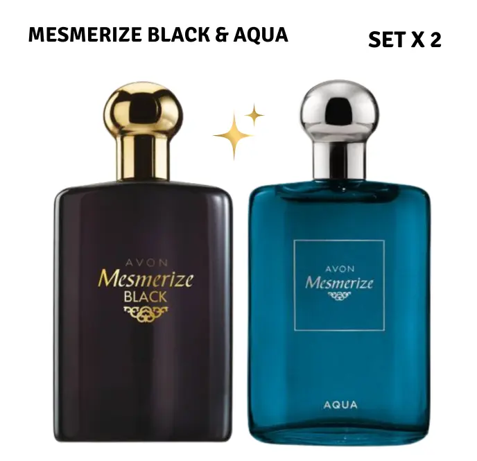 Avon Mesmerize Black & Mesmerize Aqua Set | 2-Piece Men’s Fragrance Collection