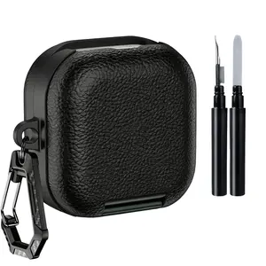 Security Lock Leather Earphone Case For Samsung Galaxy Buds 4 Pro Shockproof Full Cover Shell For Galaxy Buds 4 With Phone Stand