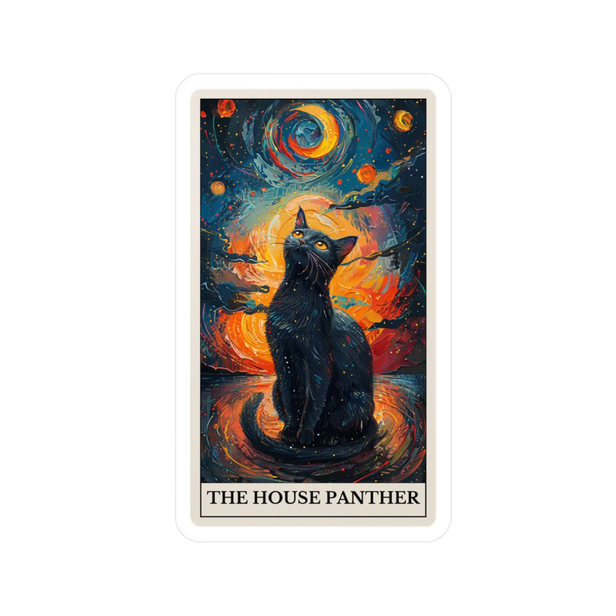 The house panther tarot card vinyl sticker