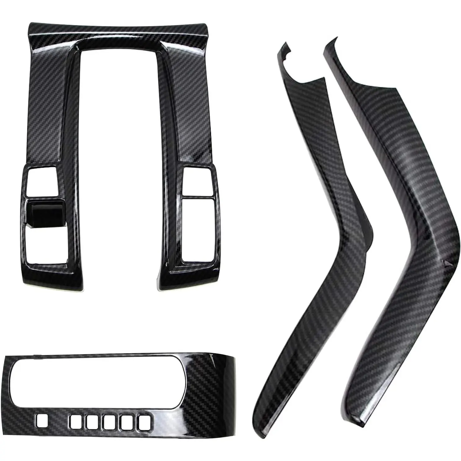 Center Console auto Shift Panel Cover Trim Cover kit Compatible with Honda Civic 2016-2021 Sedan Interior ABS Carbon Fiber (4 Pcs)(Adapted to Left Rudder-Hand Steering Wheel)