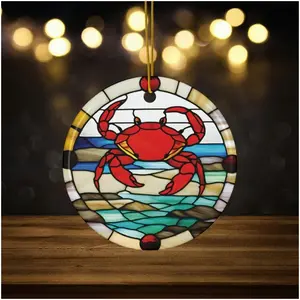 Maryland Red Crab Ceramic Ornament for Christmas Gift - Ocean City Travel Keepsake
