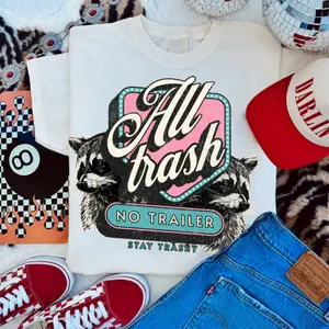 All Trash No Trailer Tee, vintage crewneck sweatshirts,western outfits women, cowgirl outfits, western clothing stuff tops, country concert outfits, western tops clothes, country girl stuff