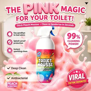 HCM Peach Scent Rich Mousse Foam Spray Bathroom Cleaner Pressure Jet Deep Clean Toilet Sink Floor Wall Tile Limescale Mold Stain Remover Household Antibacterial Cleaning Spray