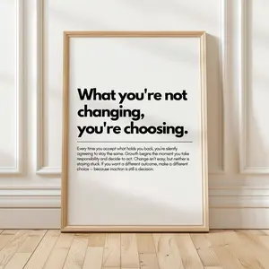 Inspirational Typography Poster , Motivational Quote Wall Art, Mental Health Decor, Uplifting Quote, Home Office Decor | Framless Poster D