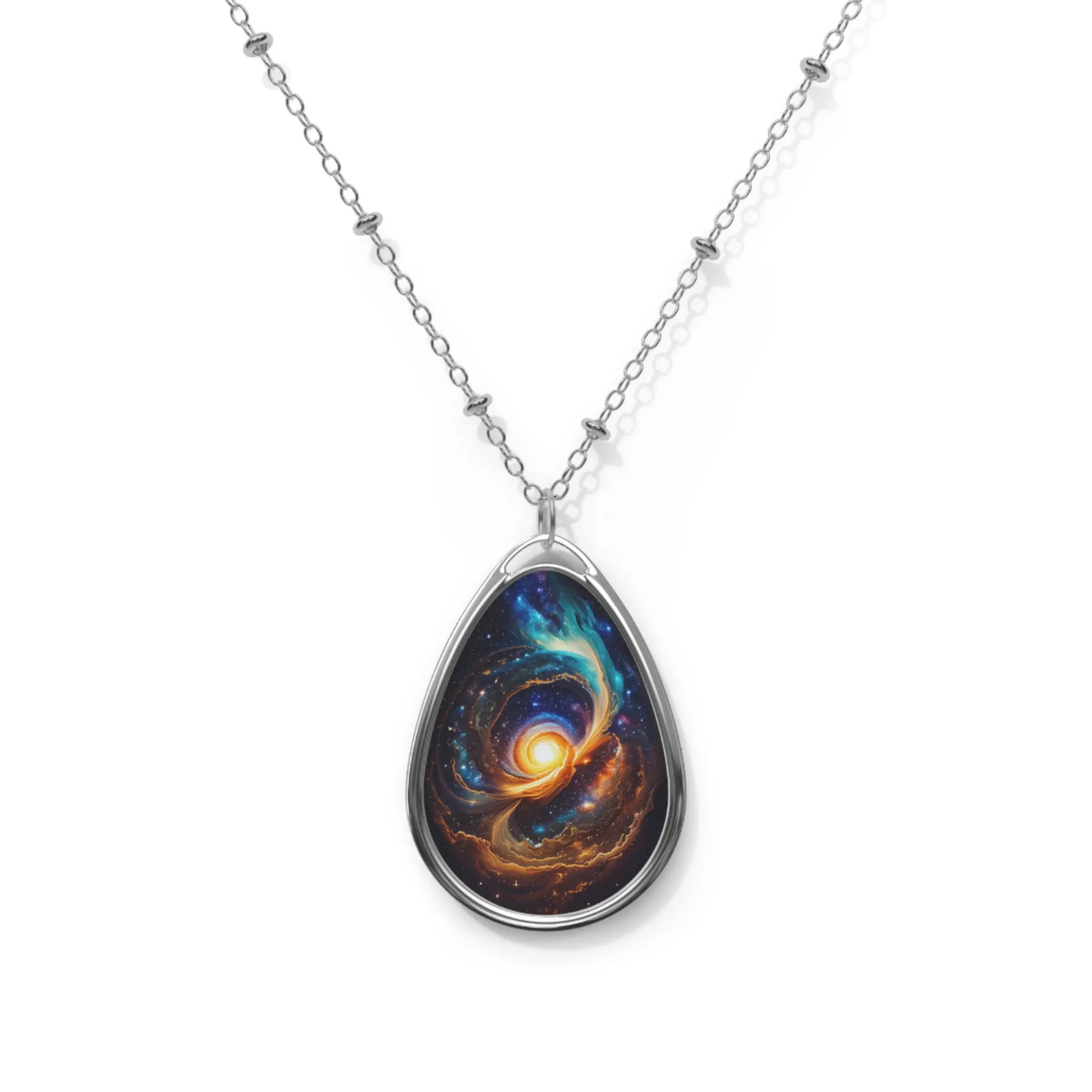 Necklace, Universe Space Galaxy Planets Stars Pendant Jewelry Gift, Middle of
