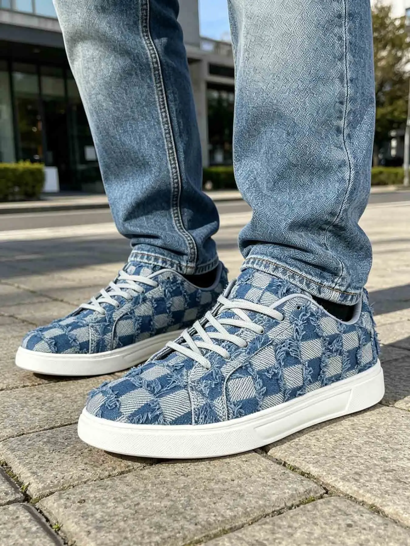 2026 Spring New Arrival: Denim Blue Women's Casual Trainer Sneakers for Couples. Comfortable, Versatile, Lightweight, and Breathable Walking Shoes. Sizes 36-45. Perfect for Everyday Wear, Shopping, and Travel. Looks Great With Jeans Or Skirts.