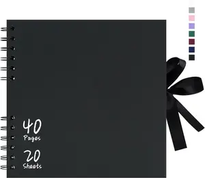 8x8 Inch Scrapbook Album, Small Photo Album DIY Scrapbook Black Thick  Paper Memory Book, Scrap Book Photo Albums for Couple  Wedding Family