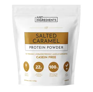 Just Ingredients Salted Caramel Protein Powder – 30-Serving Blend with 100% Grass-Fed Whey & Organic Plant Proteins – Naturally Flavored – Supports Muscle Recovery, Energy *