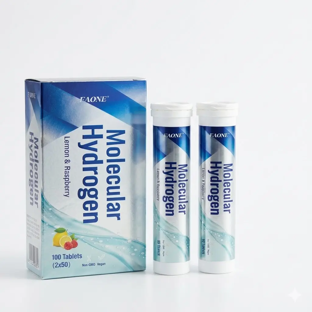 Natural Dietary Vitamin Supplement - Molecular Hydrogen Effervescent Tablets - Lemon & Raspberry Flavor - Sugar-Free, Non-GMO, Vegan - Fitness Support, Clean Energy Boost, Mental Focus, Antioxidant - 100 Tablets (2x50) - For Daily Vitality
