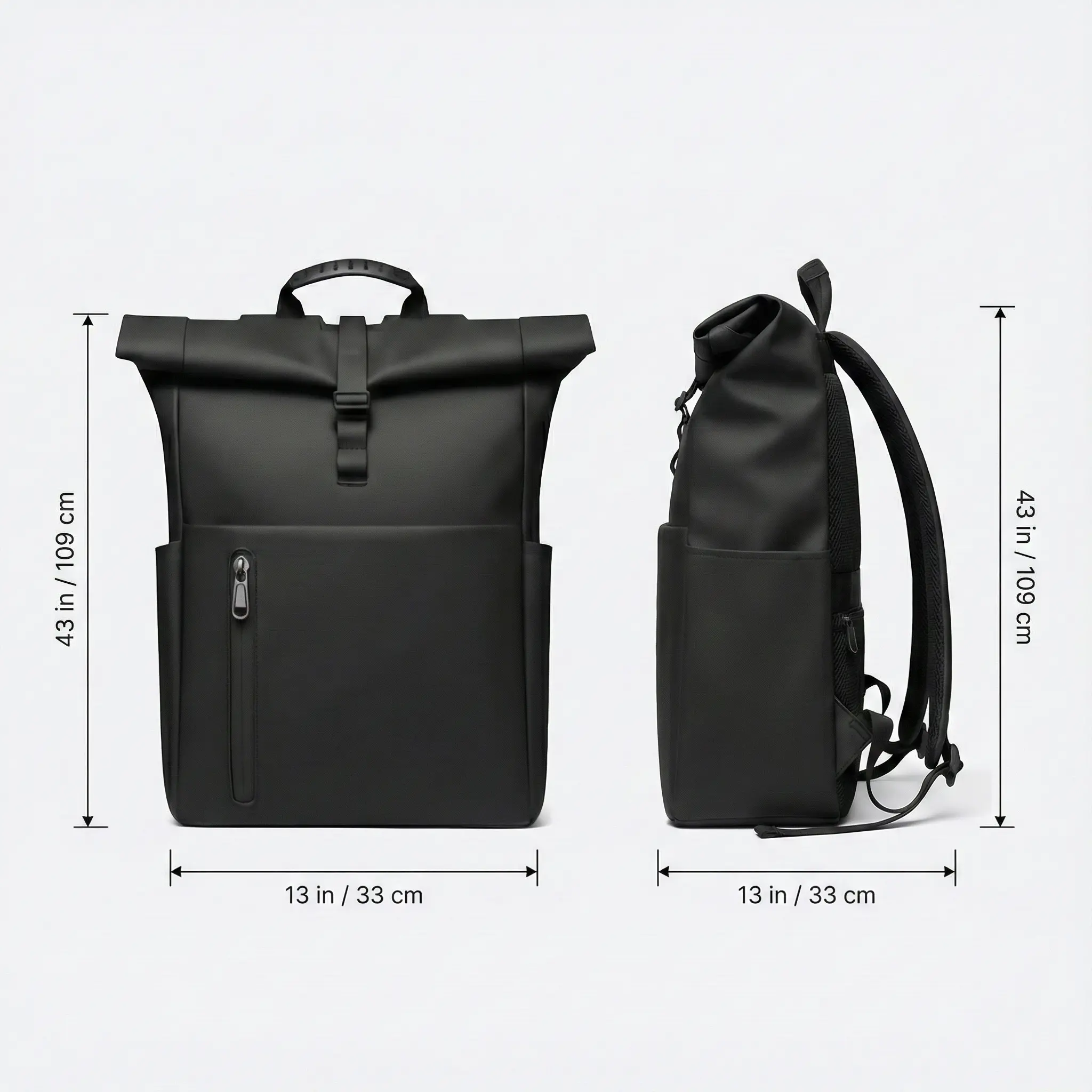 The 2026 Men's Roll-Top Backpack with Durable Handle - Large Capacity Business Work Bag, Commuter, Casual Travel, Student Backpack with Laptop Compartment