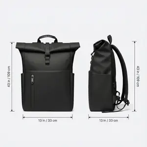 The 2026 Men's Roll-Top Backpack with Durable Handle - Large Capacity Business Work Bag, Commuter, Casual Travel, Student Backpack with Laptop Compartment