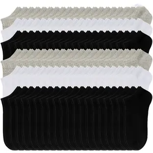 100Pairs of Men's Mid-Calf Socks, Breathable Short Socks, Solid Color, Versatile Sports and Casual Men's Socks