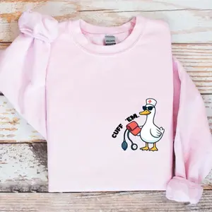 Goose Nurse Sweatshirt, Cuff Em Nurse Practitioner, ER Nurse Sweatshirt, Nursing Graduation Gift Sweater, Cute Nurse Sweatshirt