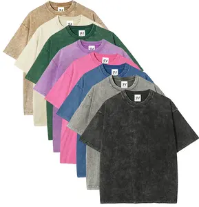 Multicolor Vintage Washed T Shirt 100% Cotton Oversized Acid Wash Tee for Men Women Casual Summer Streetwear Loose Fit Everyday Essentials Soft Breathable Top Stadium Outfit Holiday Vacation Look Daily Casual Style