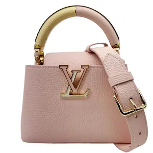 Pre-owned Louis Vuitton Taurillon Leather Crossbody Bags Capucines Mini Crossbody Bag Pink