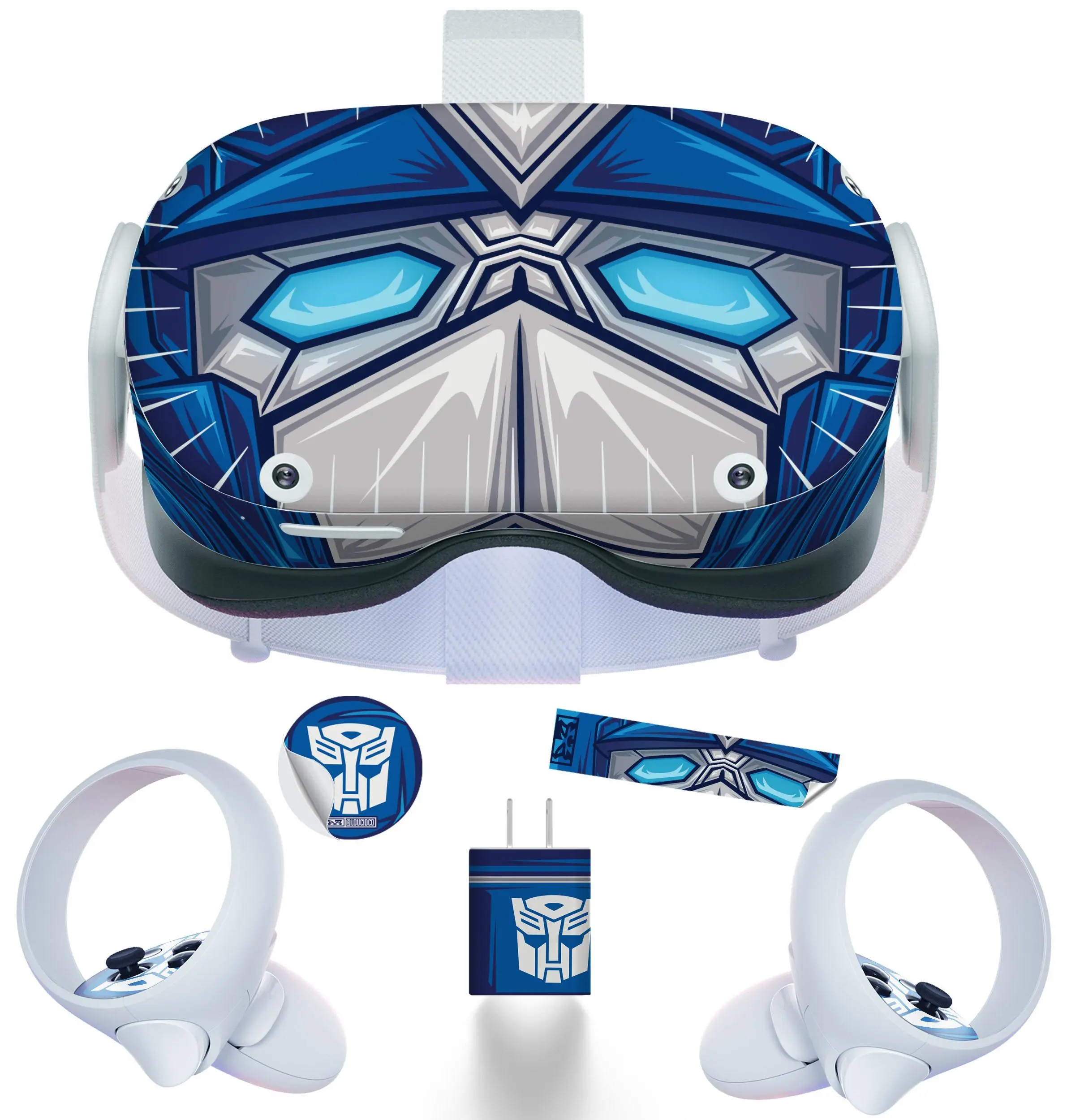 Easy-to-Apply Skin Sticker Kit compatible with Oculus Quest 2 VR headset - Optimal Bot virtual reality accessory - VR protector skin covers