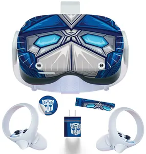 Easy-to-Apply Skin Sticker Kit compatible with Oculus Quest 2 VR headset - Optimal Bot virtual reality accessory - VR protector skin covers