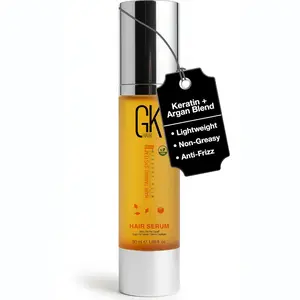 GK HAIR Oil - Argan Oil Heat Protectant Serum -Lightweight Hair Serum -Perfect For Keratin,Frizzy, Curly, Dry & Damaged ends-Adds Shine and Smooths,Paraben, Phthalate and Sulfate Free (1.69 oz)