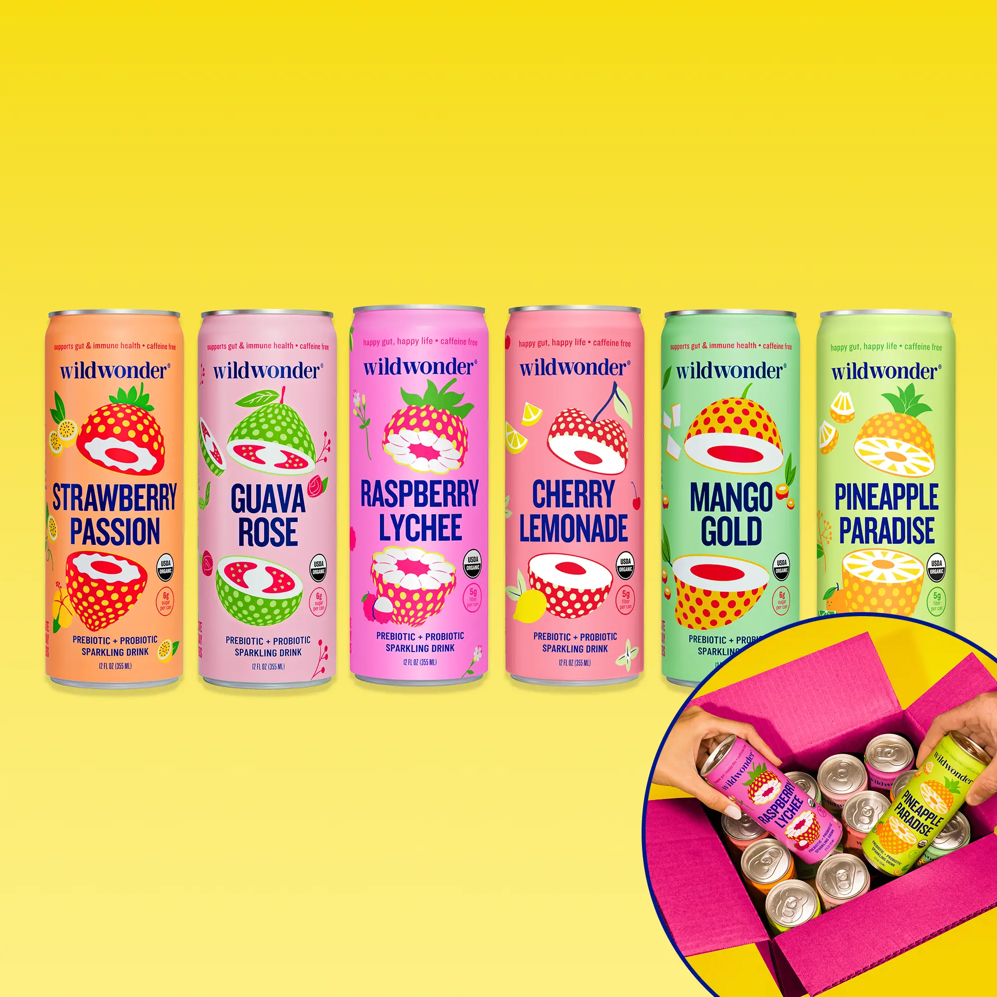 Variety Pack - 12pk Prebiotic and Probiotic Sparkling Drink