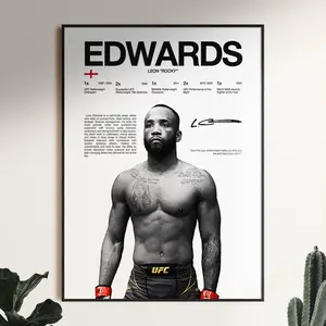 Leon Edwards Poster, UFC Wall Print, MMA Digital , Fighter Poster, Gym Poster, UFC Fan Room Decor, Gift for Him, ufc Champion