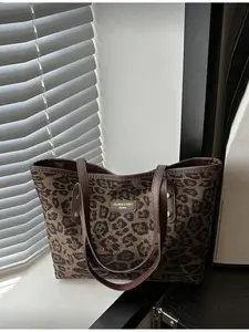 Women s Brown Nylon Backpack with Smooth Zipper Leopard Rivet Embellishment Fashion Multifunctional Casual Large Capacity Summer New Small Fresh Retro Shoulder Bag and Handbag for Daily Use