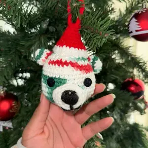 Kozy Loops Studio Christmas Crochet Ornament Collection Bear & Reindeer Handmade Holiday Décor Multicolor Christmas or Classic Rudolph Style Soft Premium Yarn Detailed Stitching