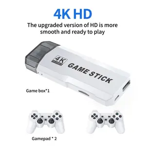 Upgrade 20000 games retro game console video game: HDMI game joystick 4K mini classic game system emulator 2.4G wireless plug-and-play video games TV games (64GB) Adapter Cable