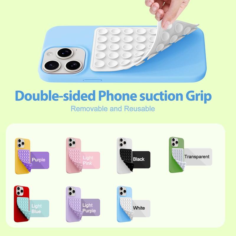 2 Pack Silicone Octo Cup Buddy Sticky Grip Holder for Cellphone, Silicone Suction Cup Phone Case Mount Double Sided, Hands-Free Phone Accessories Strong Grip Holder for Selfie and Video (White)