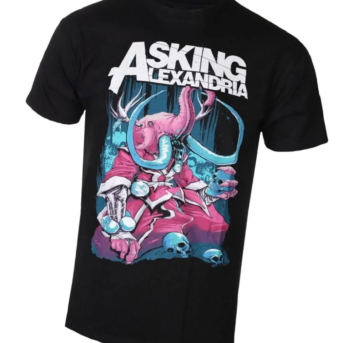 Asking Alexandria Tシャツ Lサイズ 100%コットン Asking Alexandria Elephant New Black T-Shirt Unisex Cotton Fabric