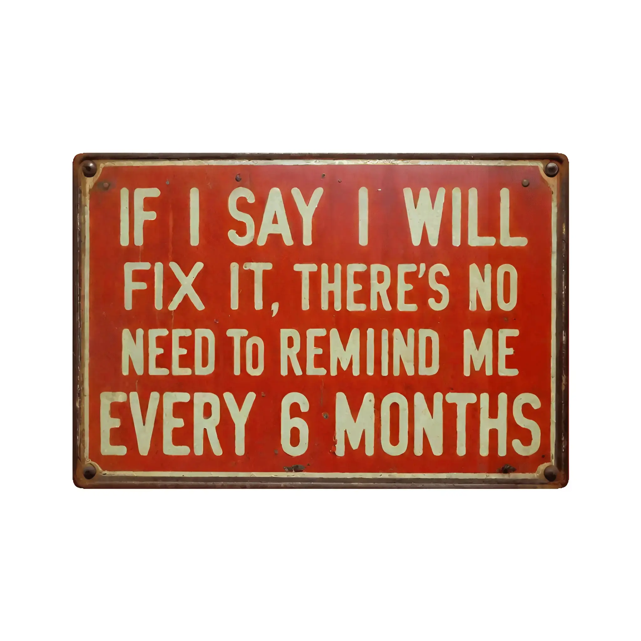 1pc Vintage "If I Say I'll Fix It" Metal Sign - Rustic Iron Wall Decor for Man Cave, Home Bar, Office, Garage - No Electricity Needed, Easy to Hang, Perfect for Room Decoration, Garage Wall Decor |   Humorous Signage |   Durable Iron Sign,