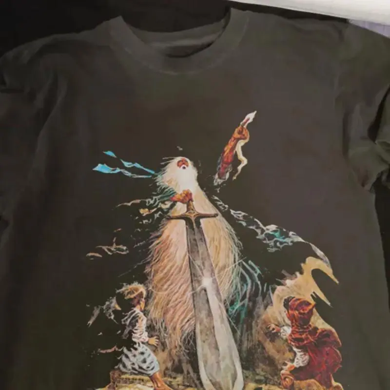 Vintage The Lord of The Rings Graphic Tee - LOTR Shirt - The Hobbits - Men's Top - Menswear Casual Crewneck Shortsleeve Hoodie Wetsuit