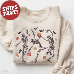 Dancing Skeleton Sweatshirt, Hoodie, Halloween Outfits, Fall Sweatshirt, Retro Halloween Crewneck