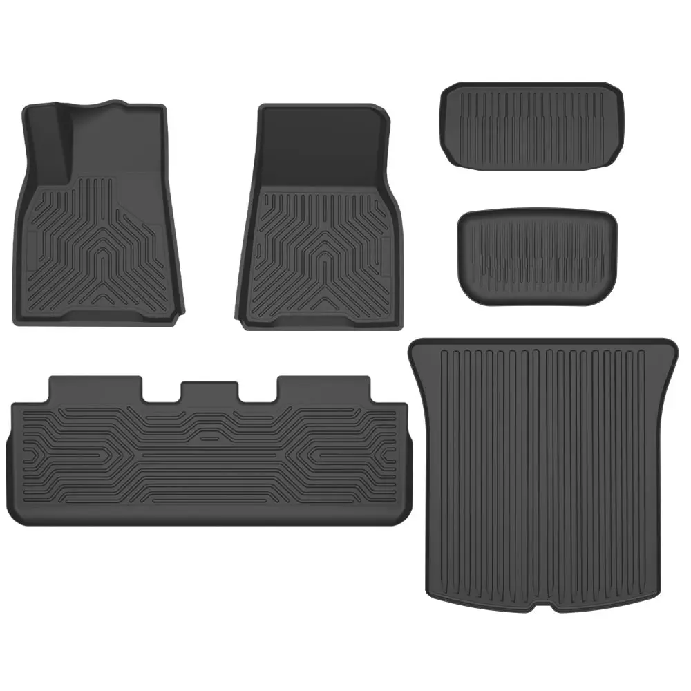 G-PLUS TPE Floor Mats for 2020-2024 Tesla Model Y All Weather Waterproof Anti-slip TPE Rubber Floor Liners 6pcs Floor Mats Rubber Liners Upgraded Version