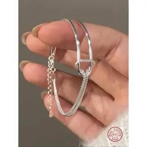 S925 Sterling Silver Double Layer Chain Bracelet, Fashionable Jewelry for Women & Girls, Trendy All-match & Exquisite Jewelry Back To School, Gifts with Box, Silver Jewelry, High Quality Bracelet, Elegant Jewelry Bracelet, Bf and Gf Bracelet