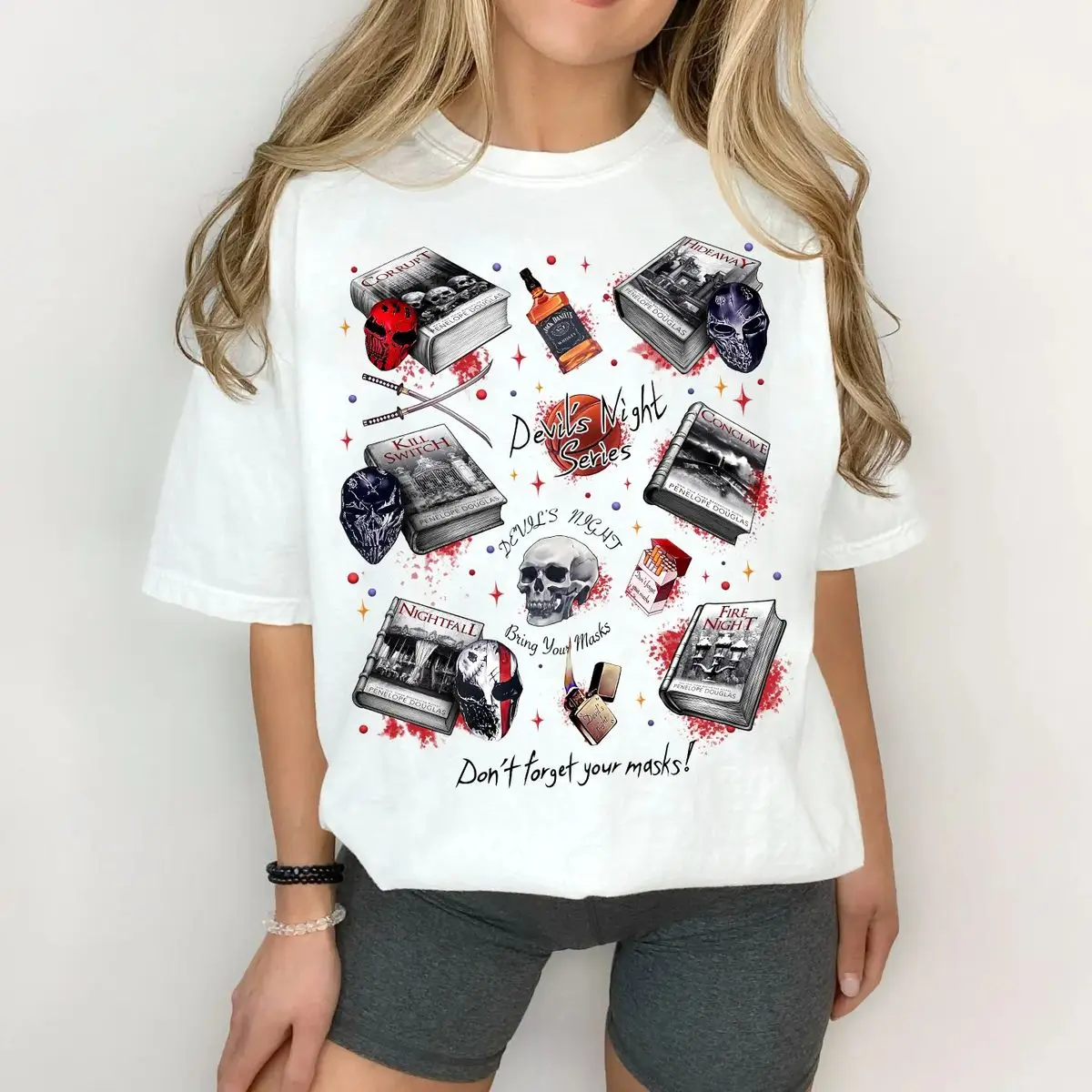 Devil's Night T Shirt, The Four Horsemen Sweatshirt, Thunder Bay Hoodie, Bookish Merch, Masked Men, Dark Romance Sweater, Smut Tee, Unisex Sweater Pullover Tee