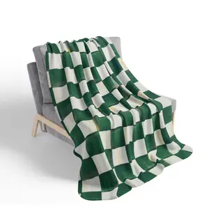 Mackenzie Childs Emerald Check Blanket - Soft, Warm and Lightweight