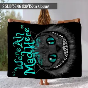 Cat Pattern Soft Throw Blanket 1 Count Warm Cozy Fleece Blanket for Home Office Travel Camping Halloween Air-conditioned Room Nap Lightweight Plush Blanket