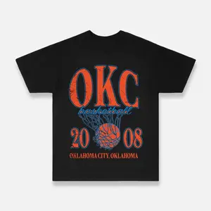 OKC Basketball T-Shirt, Vintage Oklahoma City Basketball T-Shirt, Thunder Streetwear T-Shirt L4T