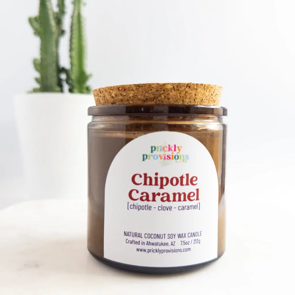Chipotle Caramel Fragrance Candle, 7.5 oz Recycled Glass Jar with Smooth Coconut Wax & Cotton Wick for Home Decor