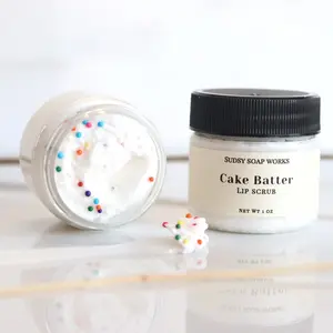Cake Batter Lip Scrub - Handcrafted with Avocado Butter and Oil, Moisturizes and Exfoliates Lips, Coconut Oil and Sugar, Lip Treatment