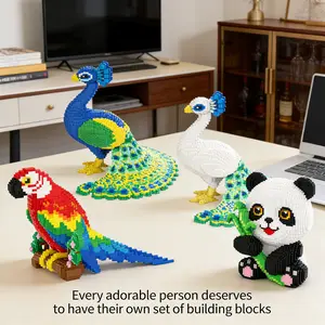 Multicolor Forest Animal 3D Puzzle Building Blocks, Home Office Bookshelf Decor, Party Decoration, Ideal Gift for Thanksgiving Christmas