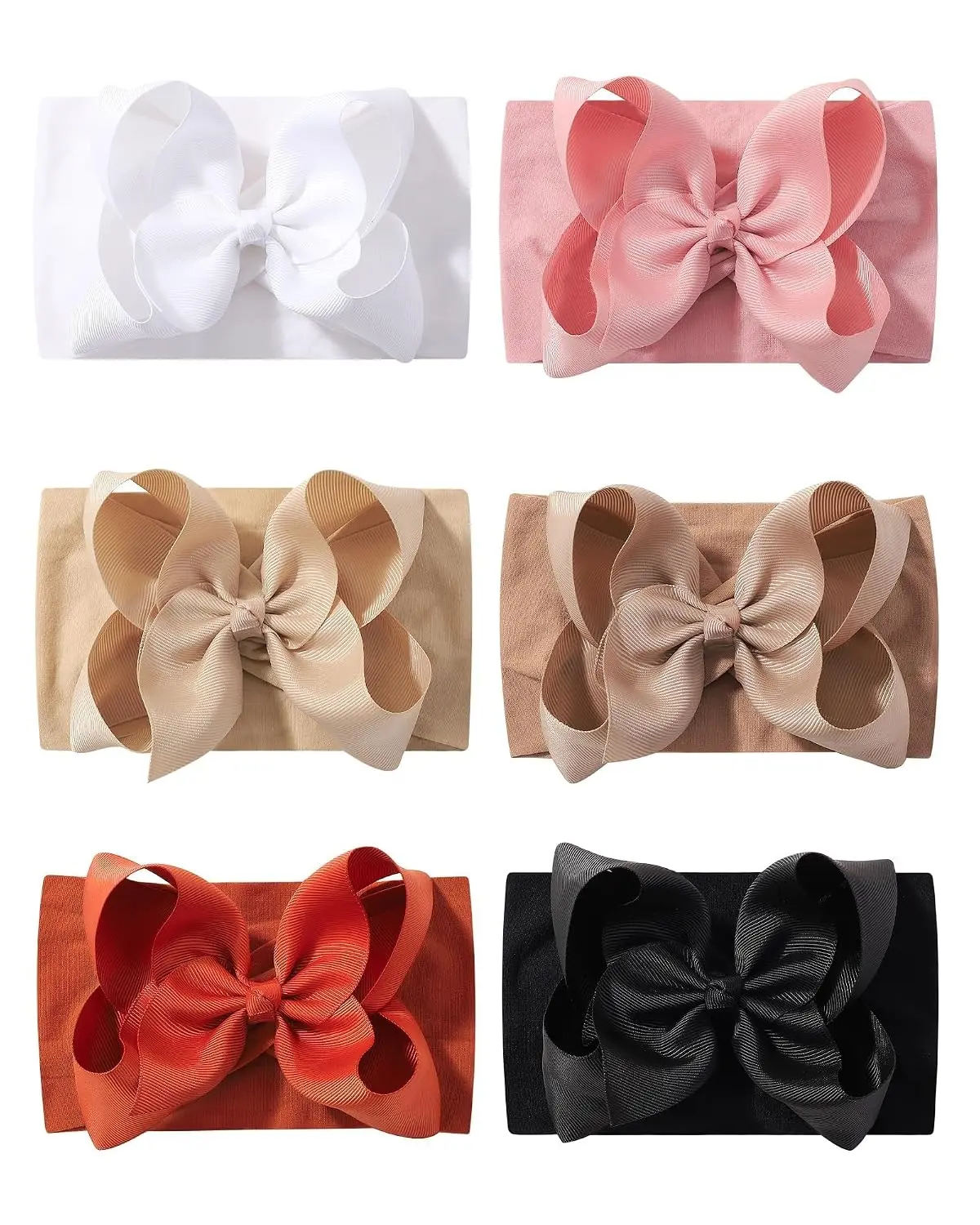 6PCS Baby Hair Bows Set, Cute Butterfly Knot Headbands for Newborn & Toddlers, Soft Stretch Elastic Baby Hair Accessories, Infant Shower Gift for Baby Girls Boys