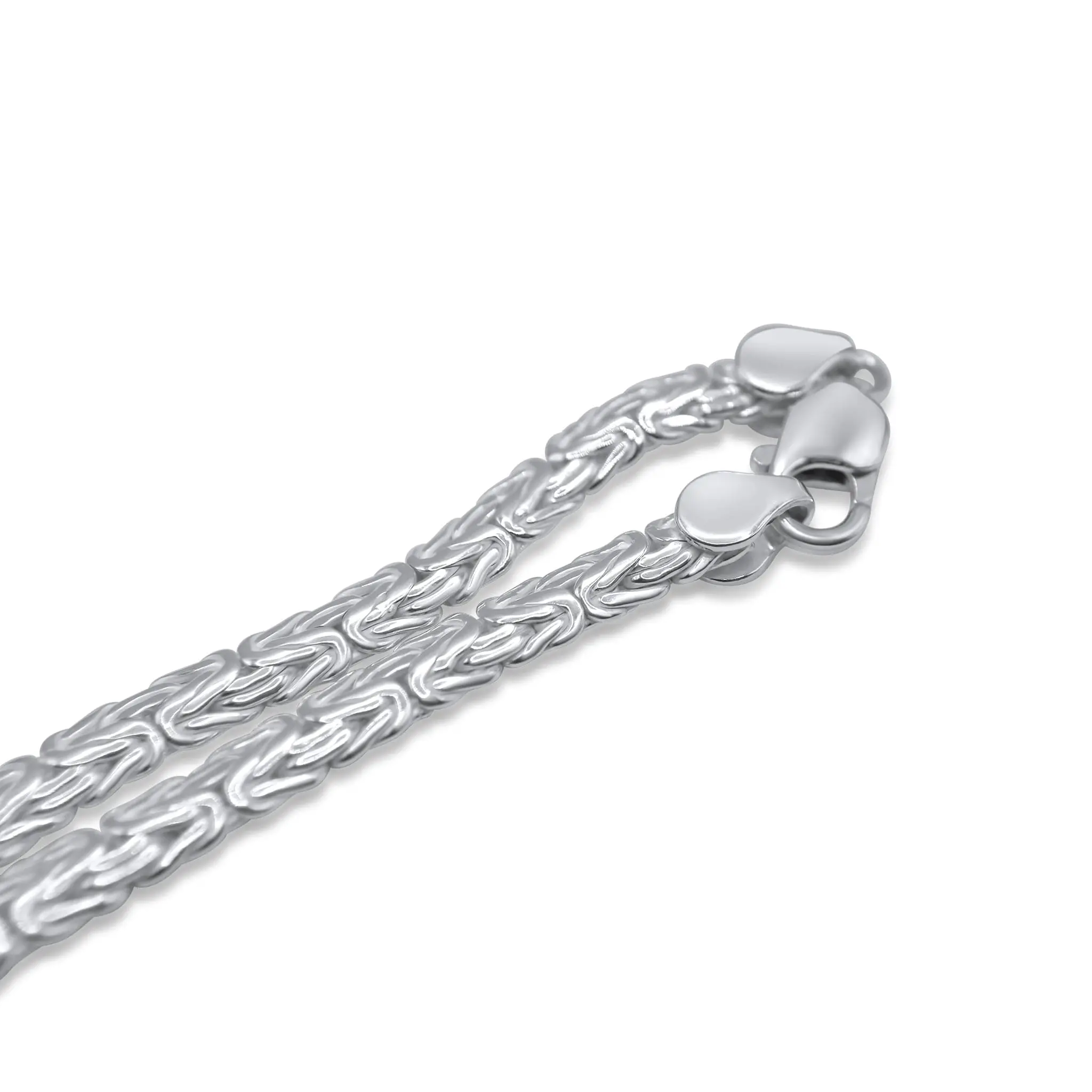Flat Byzantine 925 Silver Chain •Byzantine Link Necklace •Flat Woven Silver Necklace  •Unisex Silver Chain
