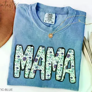 Comfort Colors Vintage Floral Mama T-Shirt, Cute Mother Graphic Tee, Strong Woman Shirt, Gift for Mom, Women's Casual Unisex Tee